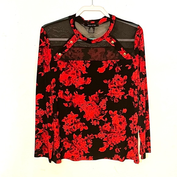 ADELE & MAY red and black sexy tunic. Size XL. EUC. - Picture 2 of 11